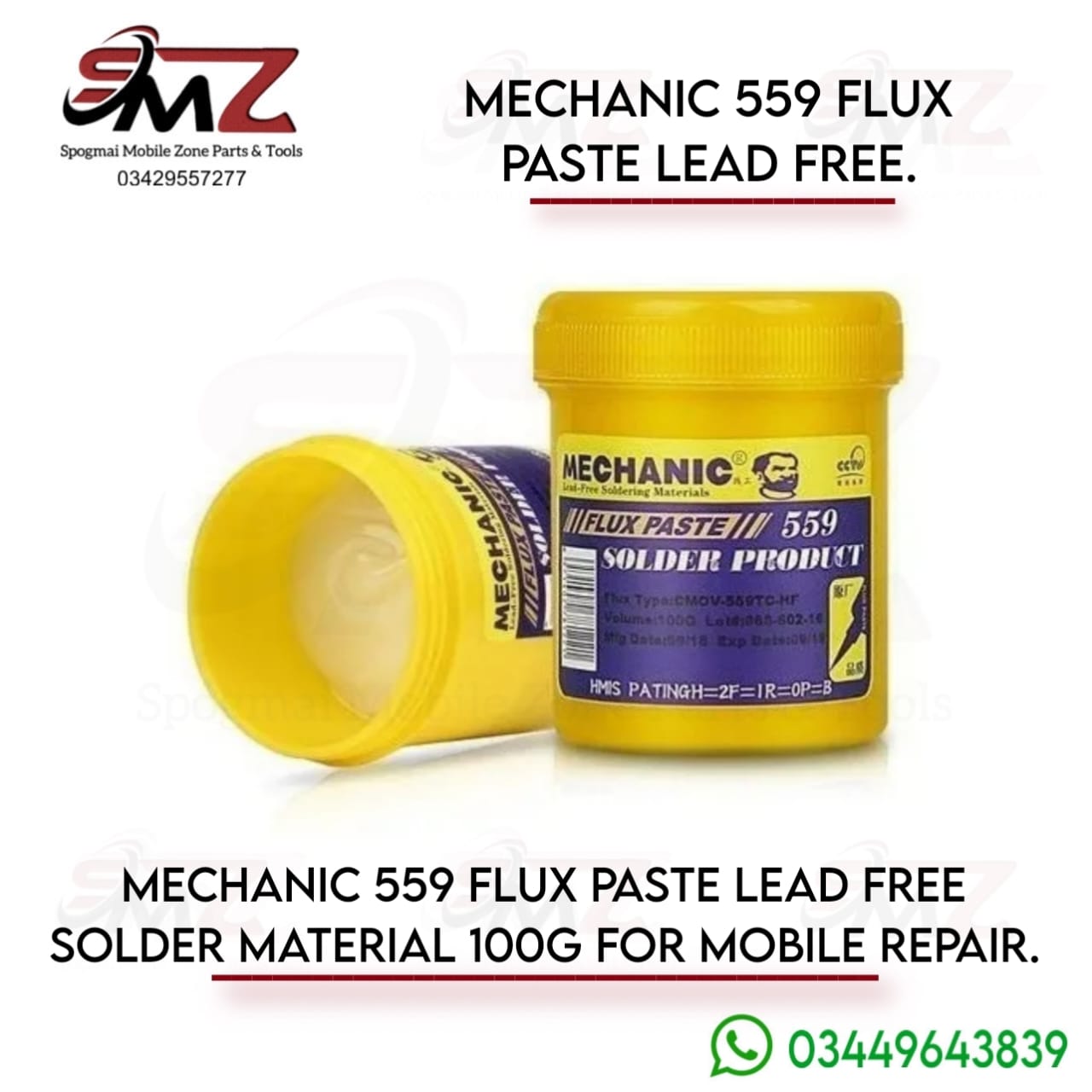 MECHANIC 559 100g Flux Paste Yellow Jar.