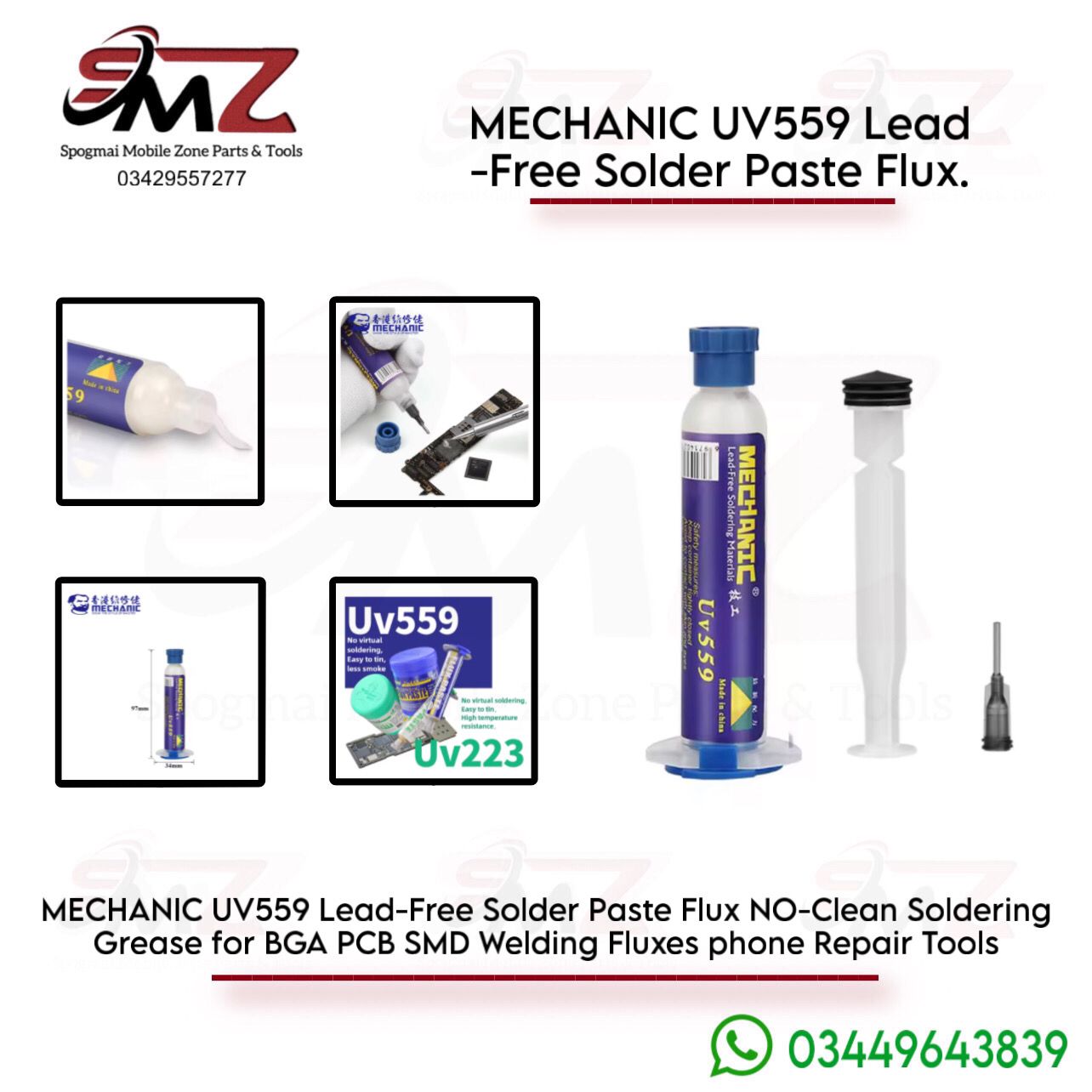 Mechanic UV559 No-Clean Solder Flux Paste 10CC.