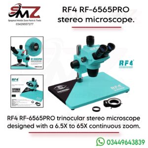 RF4 RF-6565PRO trinocular stereo microscope.