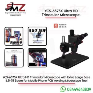 YCS 6575X ULTRA HD TRINOCULAR STEREO MICROSCOPE WF10X23