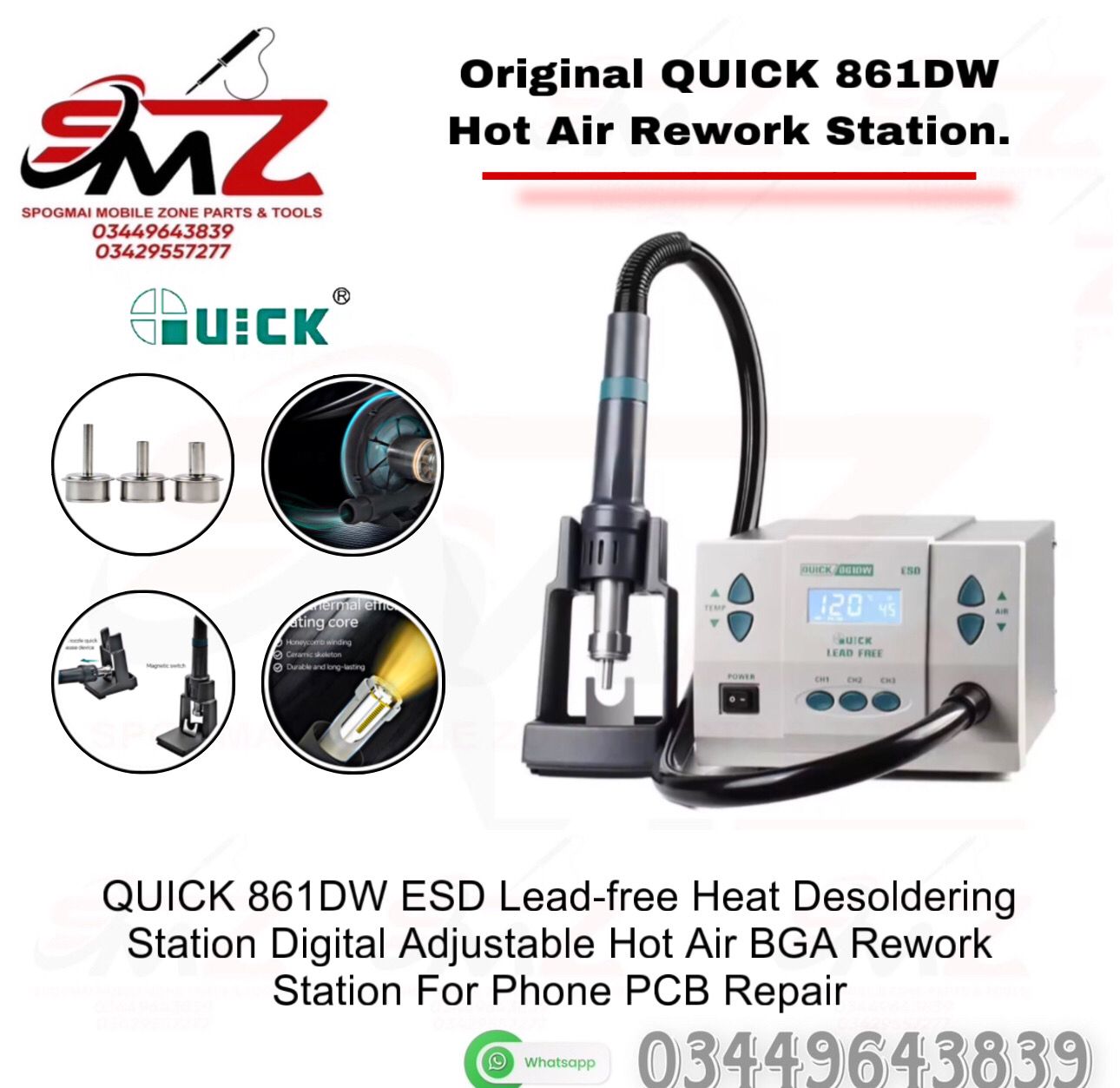 QUICK 861DW hot air rework station.