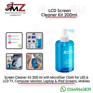 Mobile Screen Cleaner Kit 200ml Large Bottle with Blue Design.