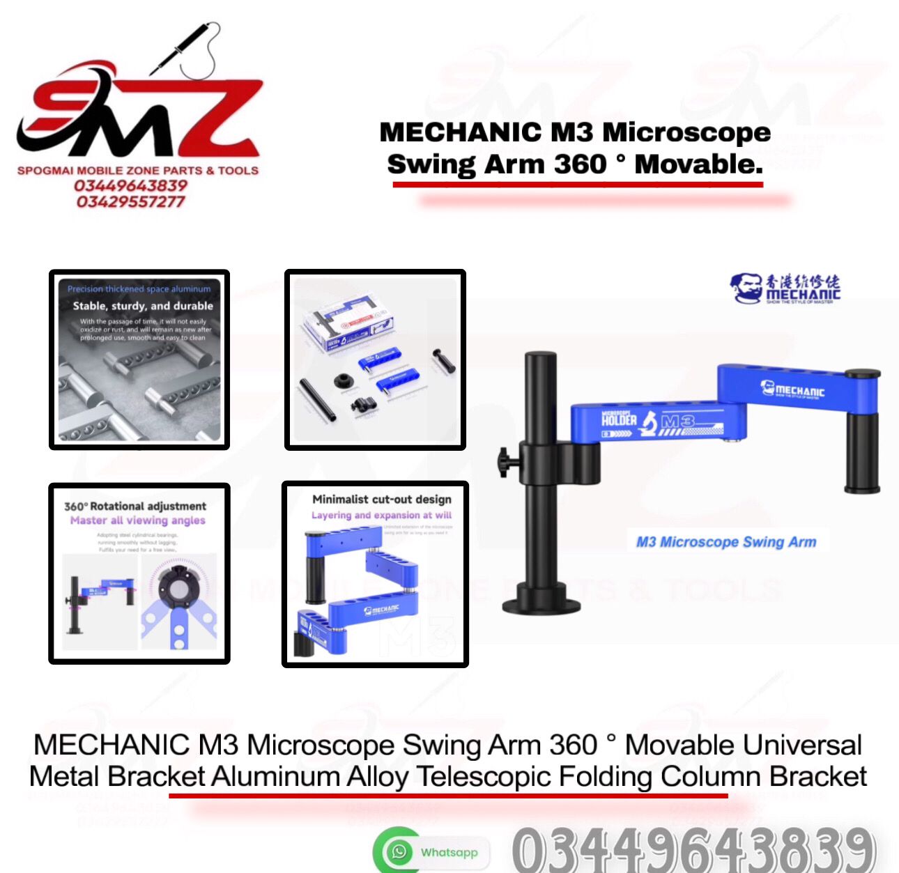 Mechanic M3 Universal Microscope Swing Arm Stand.