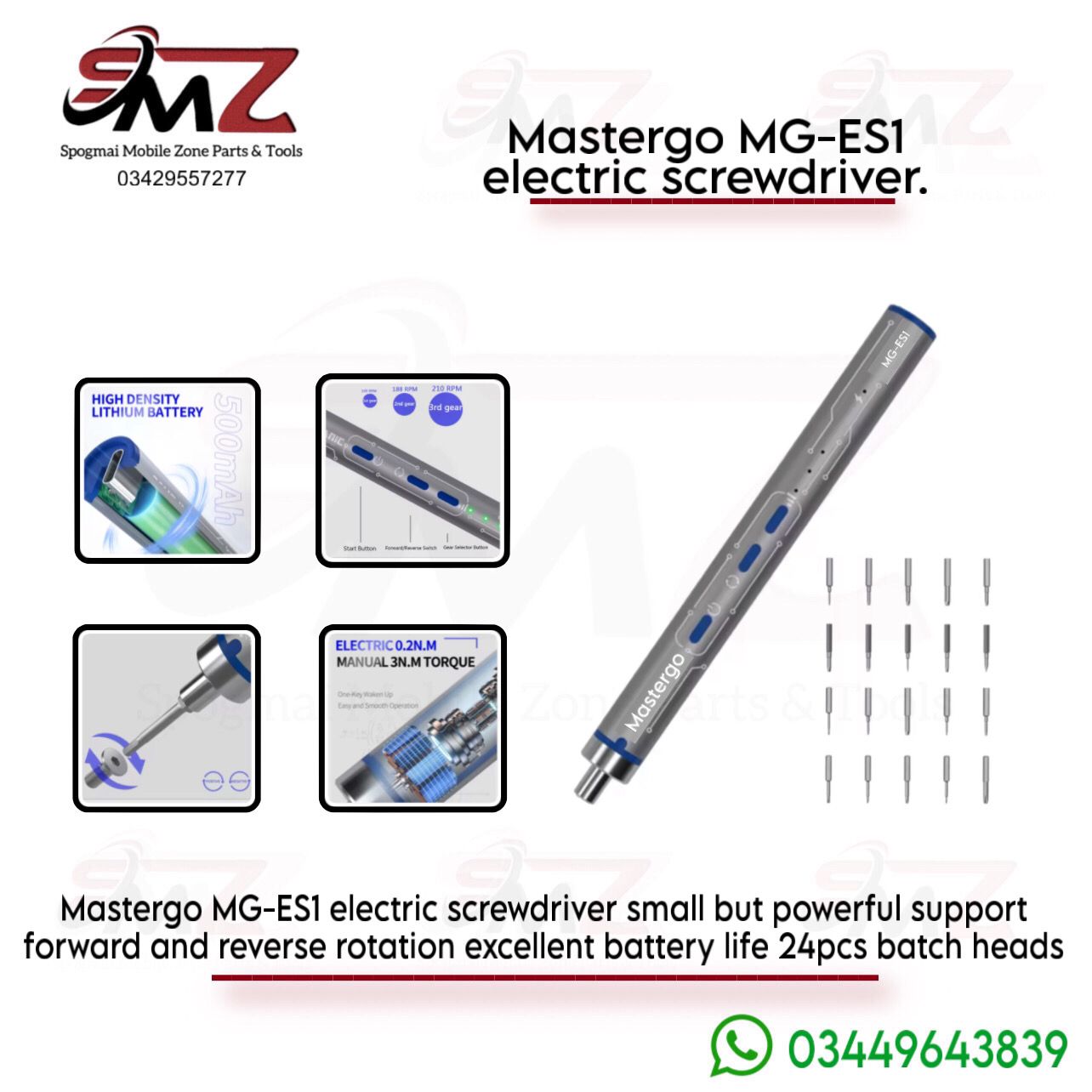 Mastergo MG-ES1 Electric Screwdriver Set.