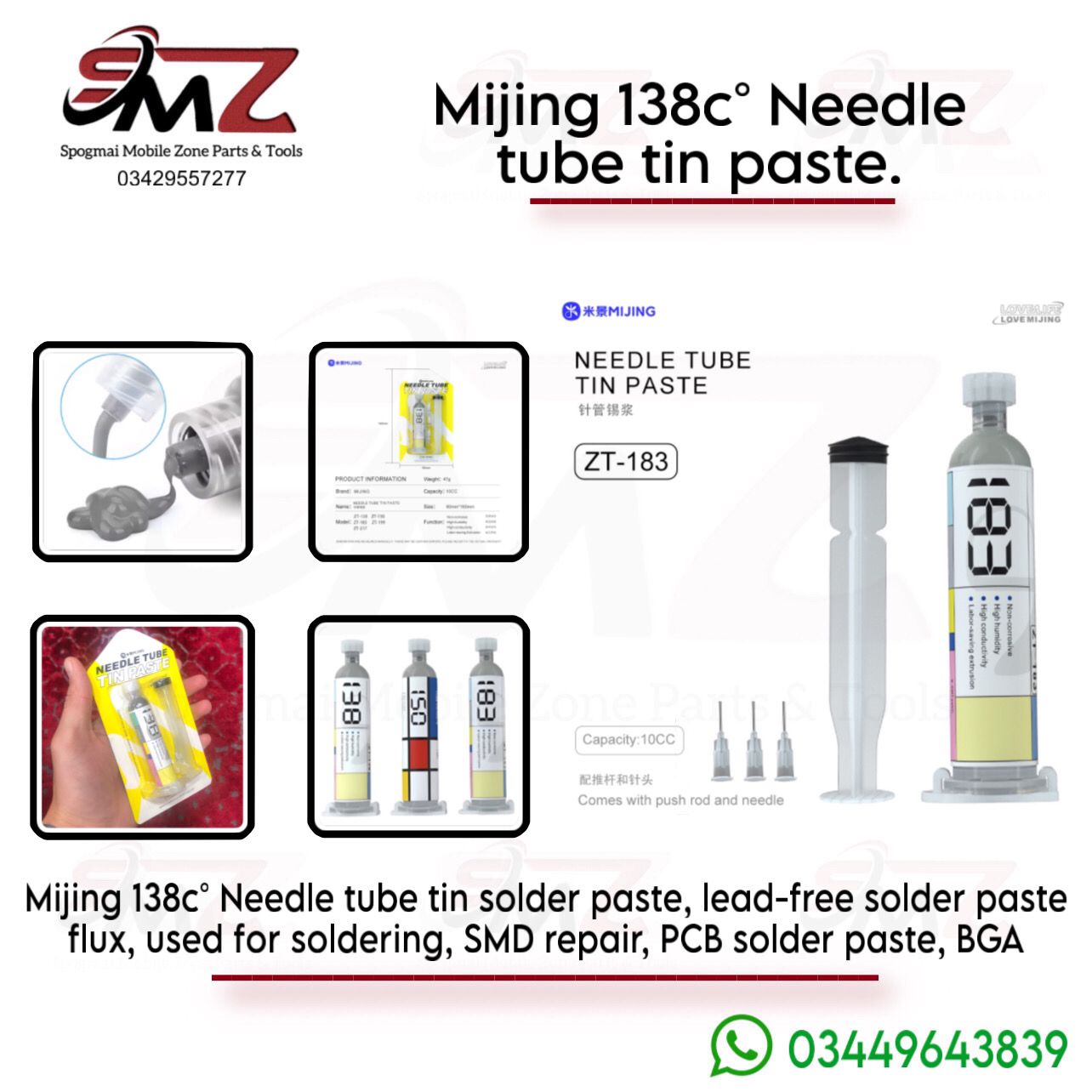 MIJING 138°C Needle Tube Solder Tin Paste.