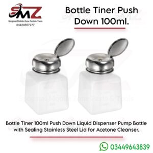 100ml push-down liquid dispenser bottle.