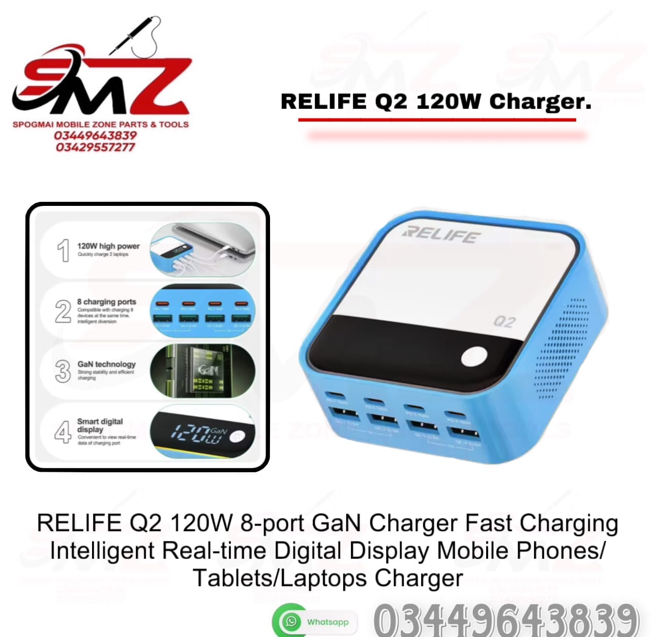 RELIFE Q2 120W GaN Desktop Charger.