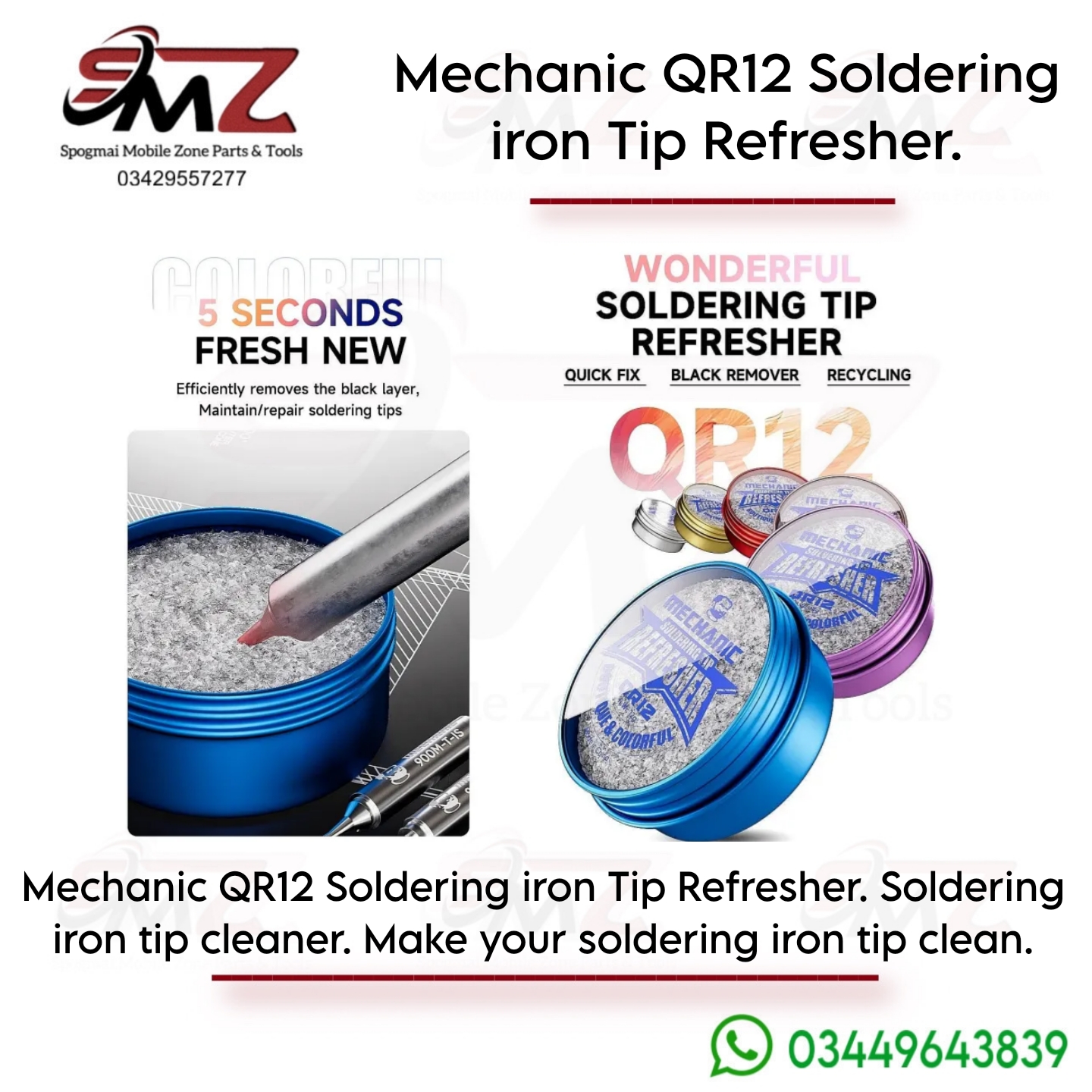 MECHANIC QR12 soldering iron tip refresher.
