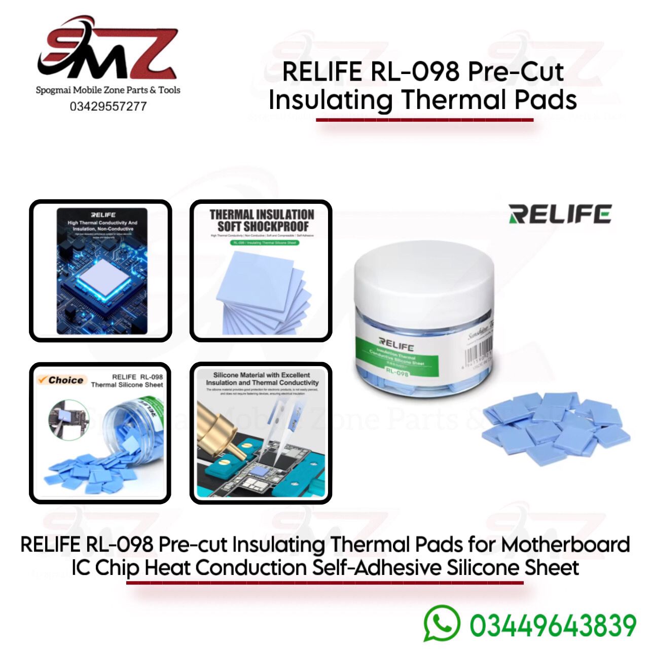 Relife RL-098 Thermal Silicone Pads for Mobile Phone Repair.