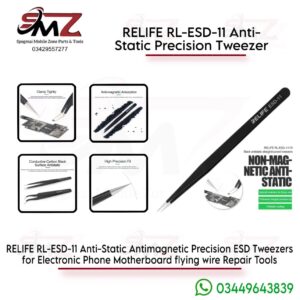 RELIFE RL-ESD-11 high-precision, anti-static straight tweezer.