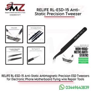 RELIFE RL-ESD-15 professional-grade, curved precision tweezer.
