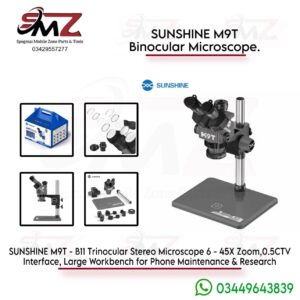 SUNSHINE M9T-B11 trinocular stereo microscope.