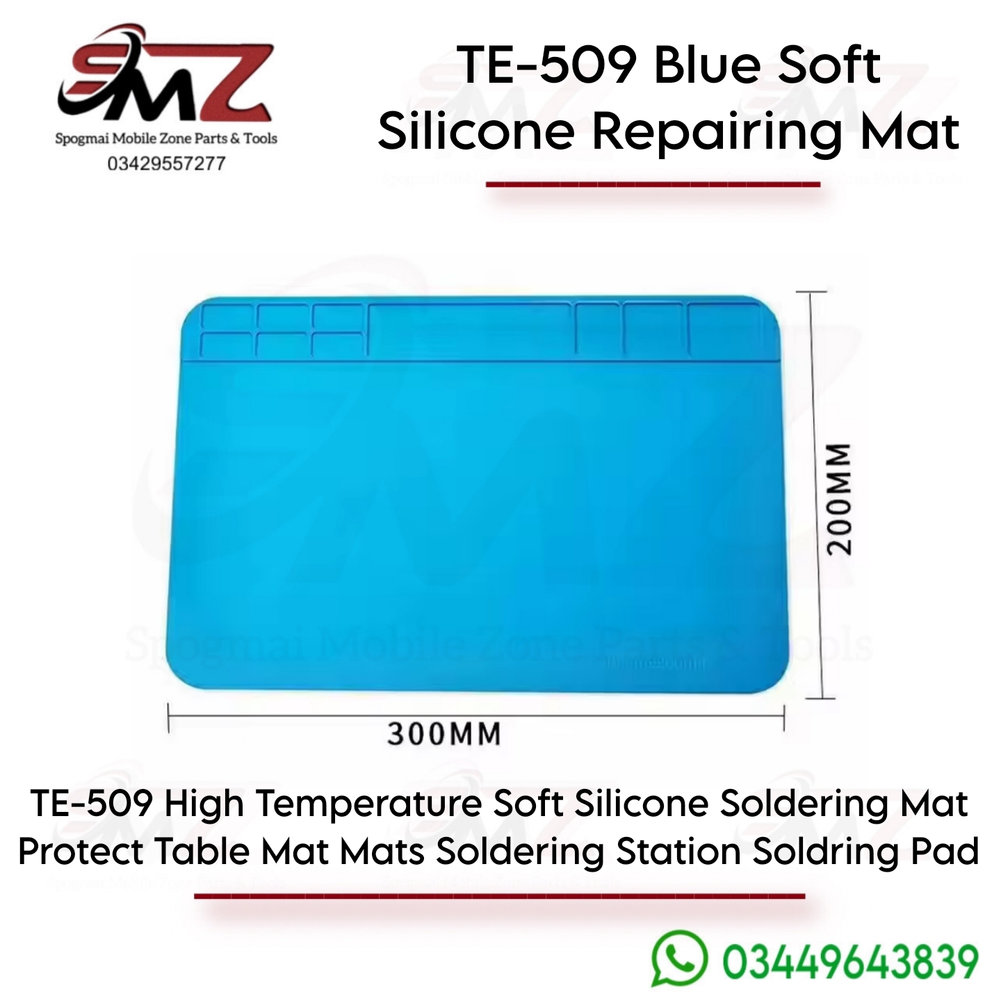 TE-509 is a high-temperature resistant silicone soldering and electronics repair mat.