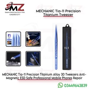 Mechanic Tia-11 straight-tip titanium alloy precision tweezer.