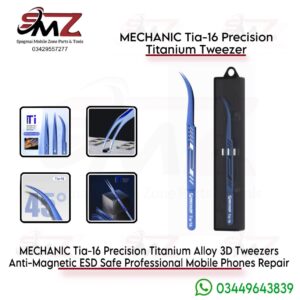 Mechanic Tia-16 (45°) curved-tip precision tweezer.