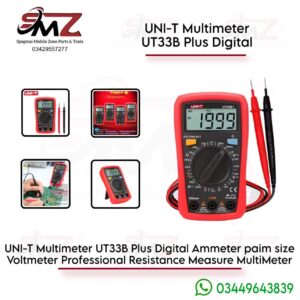 UNI-T UT33B+ palm-sized digital multimeter (DMM).