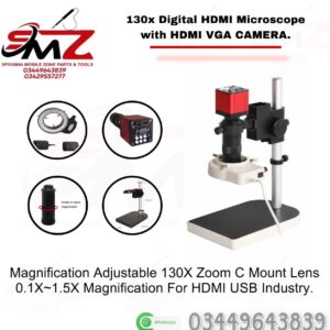 48 Megapixel 4K HDMI/USB Industrial Digital Microscope with a 130X C-mount Zoom Lens