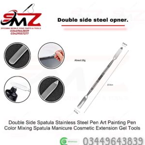 Double-sided stainless steel metal spudger pry opener.