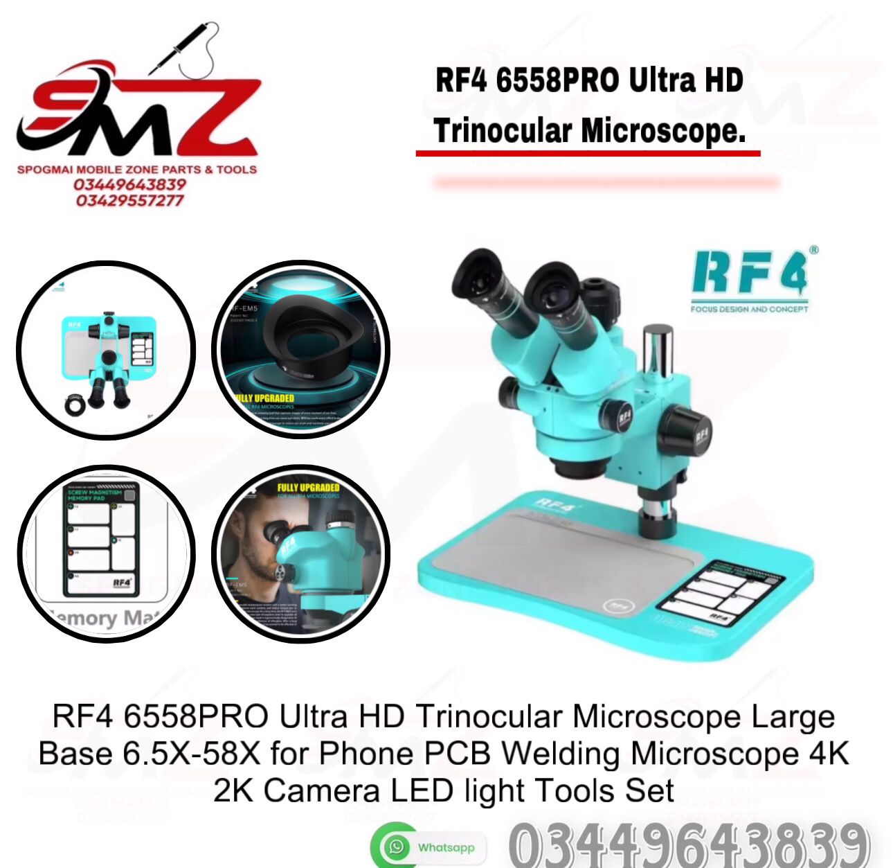 RF4 6558PRO ULTRA HD TRINOCULAR MICROSCOPE