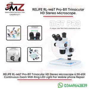 RELIFE RL-M6T Pro B11 trinocular HD stereo microscope.