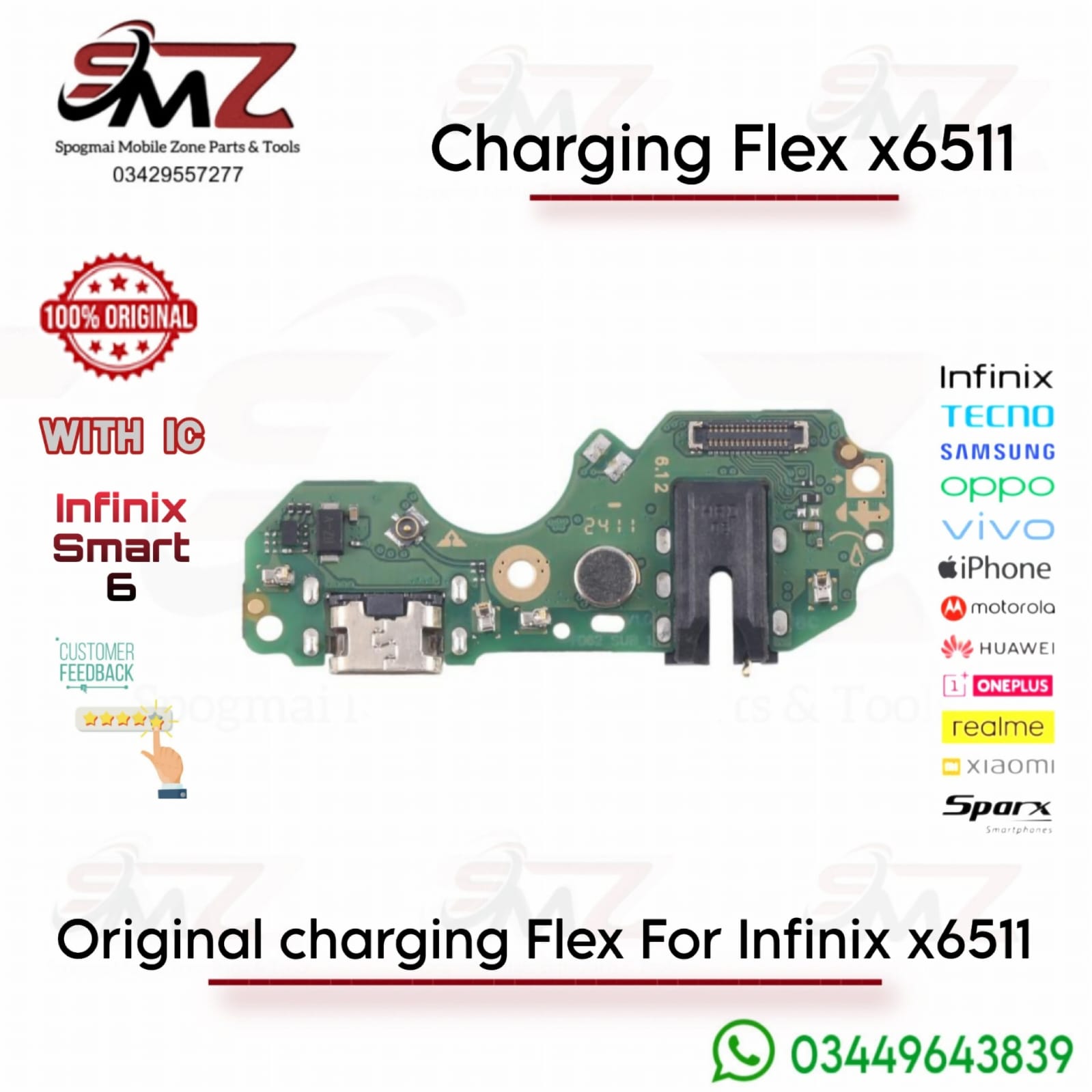 Infinix Smart 6 X6511 charging flex
