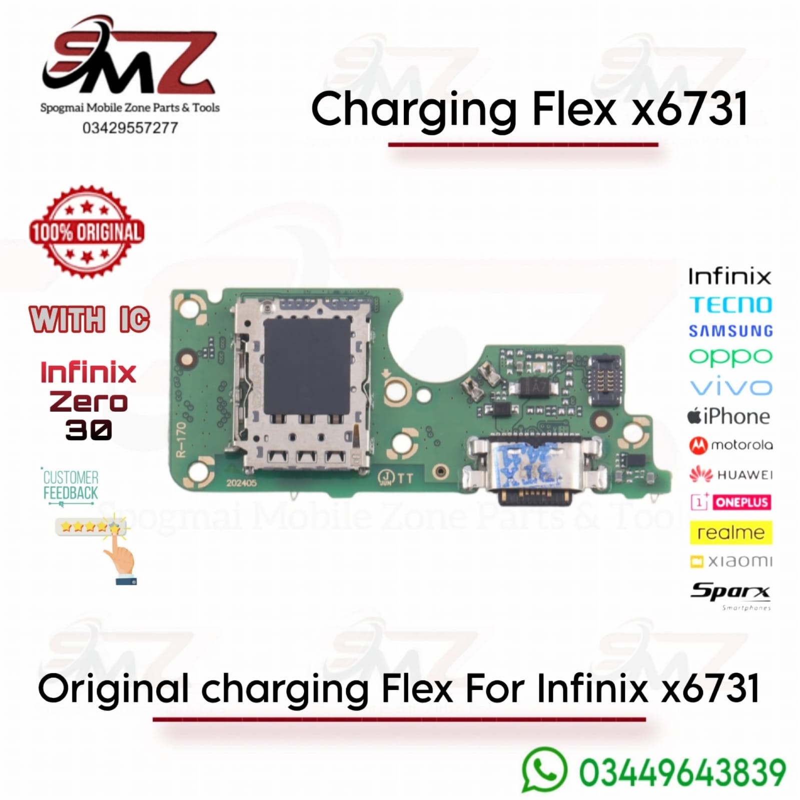 Infinix Zero 30 5G X6731 charging flex