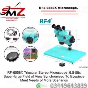 RF4 RF-6558X 6.5-58X Trinocular Stereo Microscope.