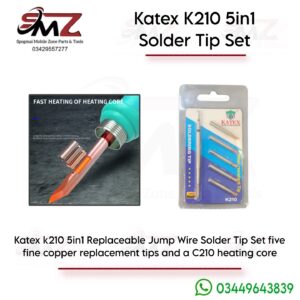 Katex K210 5-in-1 replaceable fine copper soldering iron tips