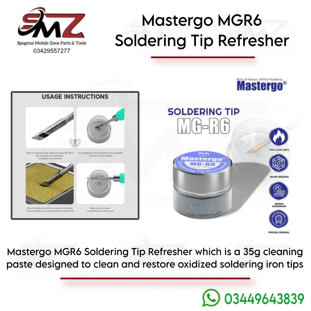 MASTERGO MGR6 soldering tip refresher and cleaner.