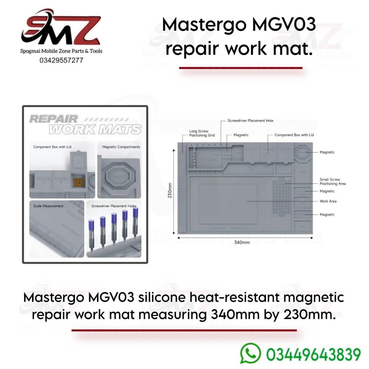 Mastergo MGV03 heat-resistant silicon repair work mat