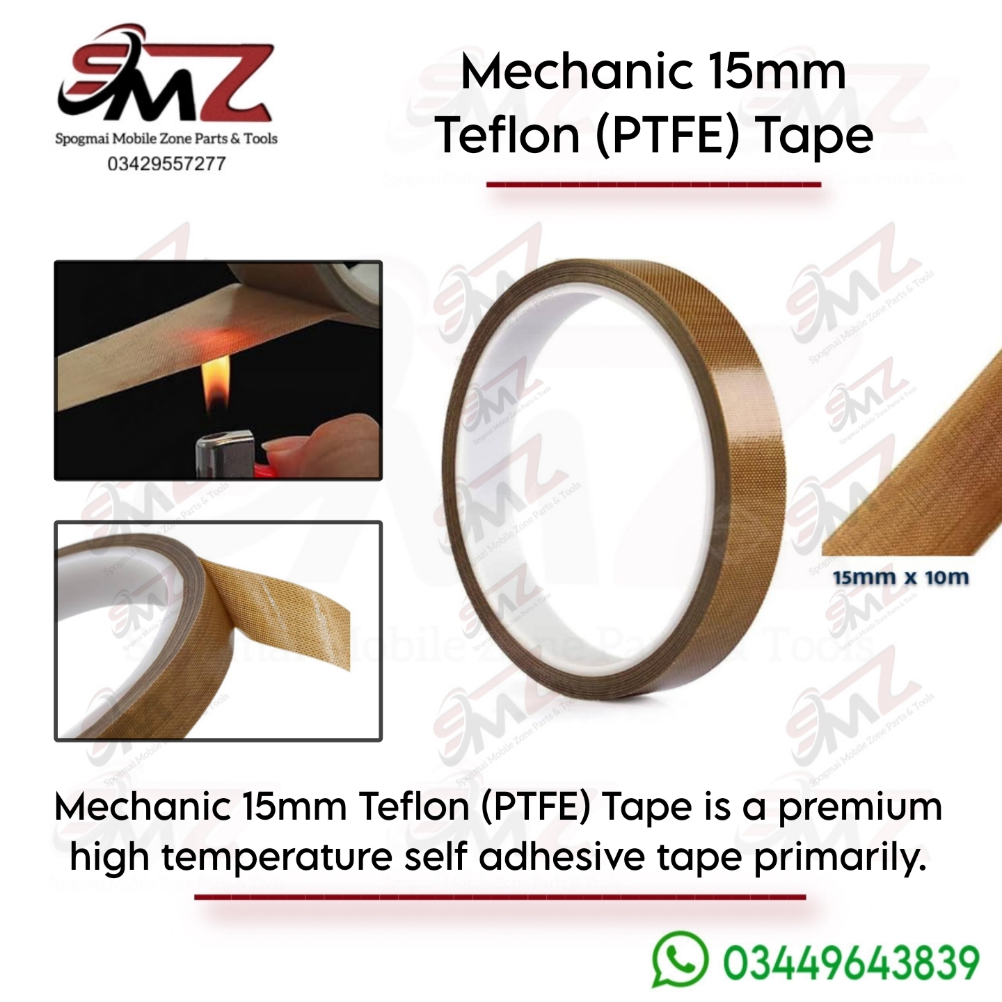 Mechanic 15mm Teflon Heat Resistant Tape.