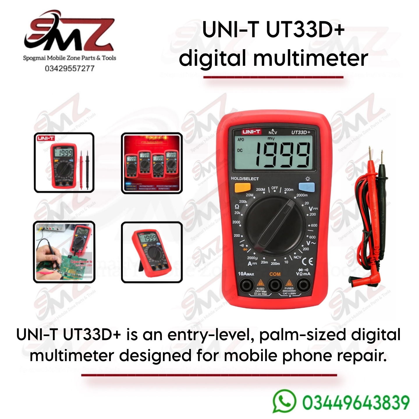 UNI-T UT33D+ palm-sized digital multimeter