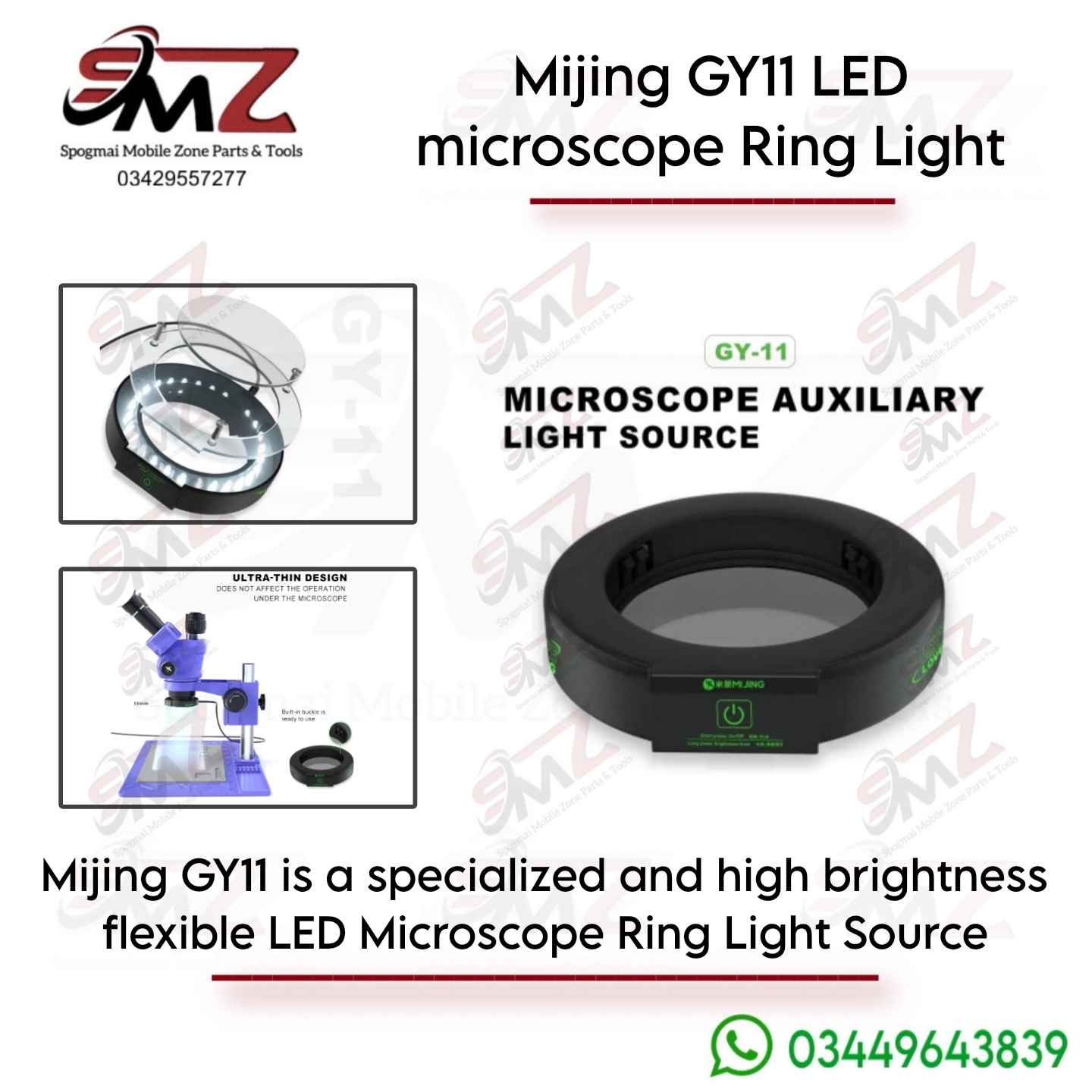 Mijing GY11 high brightness LED flexible microscope ring light.