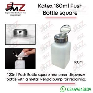 KATEX 180ml Push Bottle Square is a monomer dispenser bottle
