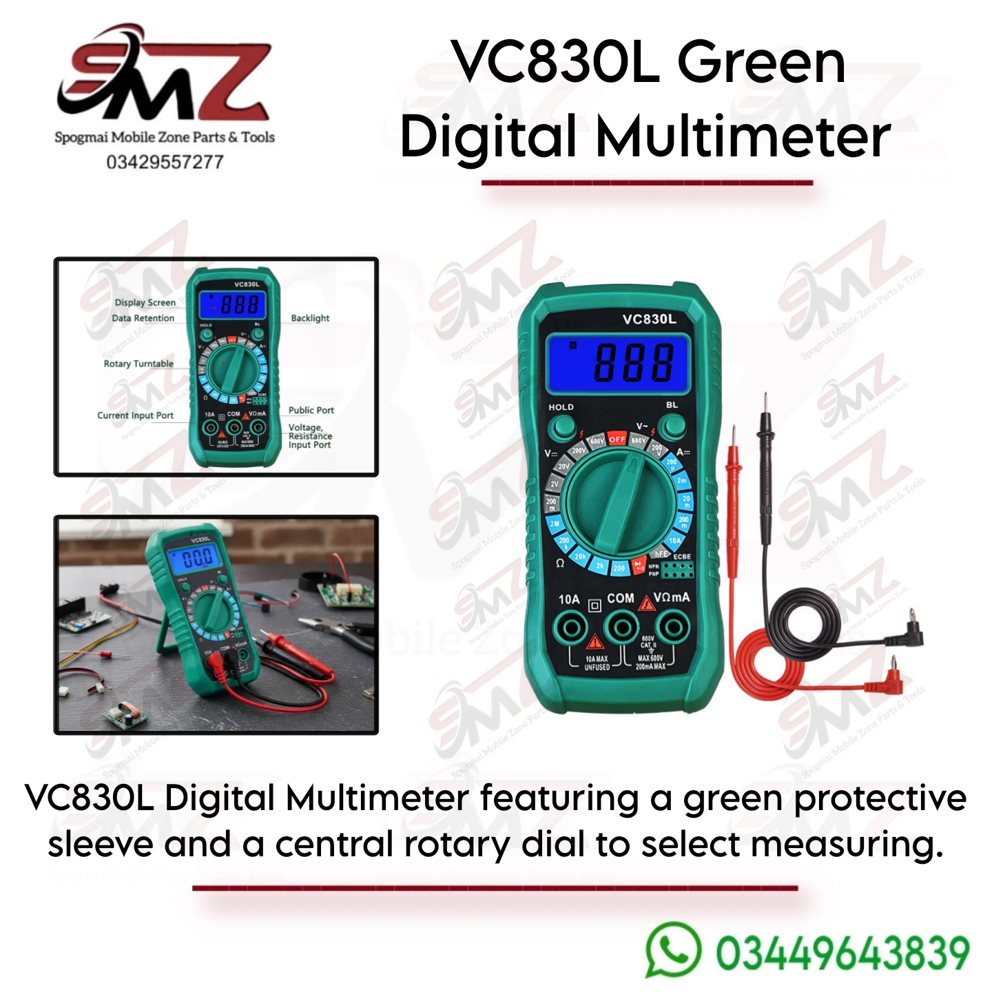 VC830L Green Digital Multimeter